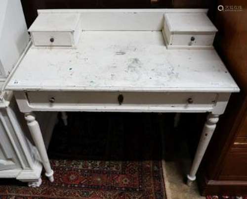 An early 20th century painted writing table, width 90cm, dep...