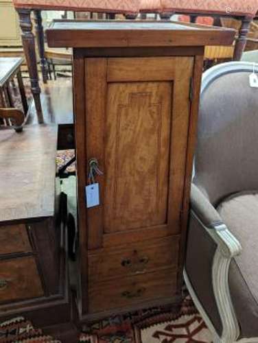 An Edwardian satinwood banded mahogany cabinet, of tapering ...