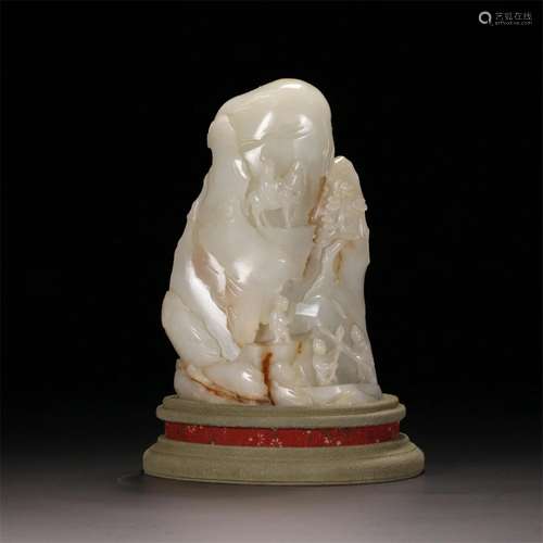 A Chinese Carved Jade Figure Patterned Decoration