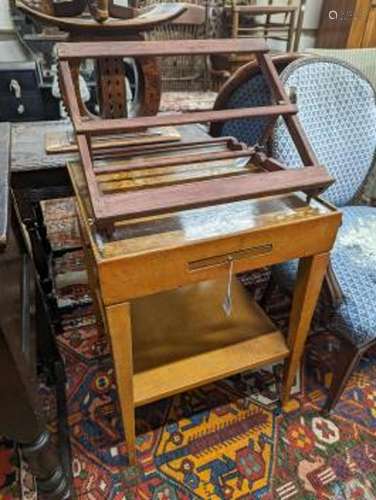 A 20th century two-tier table with scumbled finish, width 51...