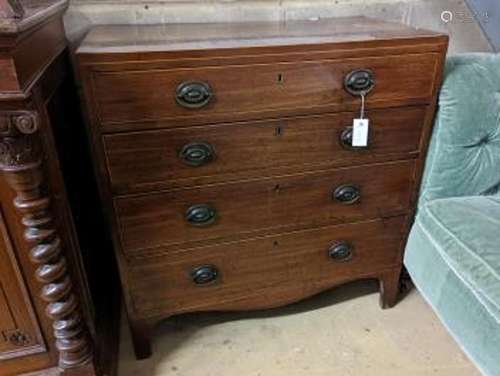 A small George IV mahogany four drawer chest, width 84cm, de...