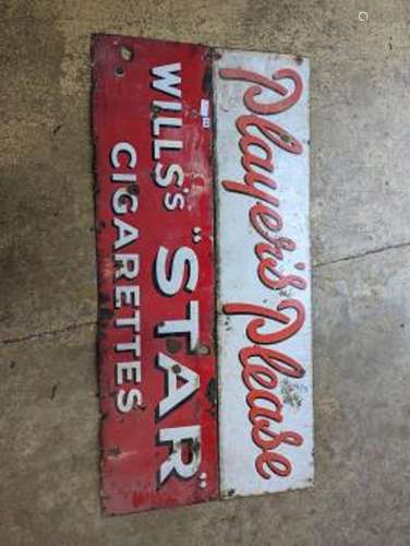 Two enamel advertising signs, 'Wills's Star' and 'Player's P...