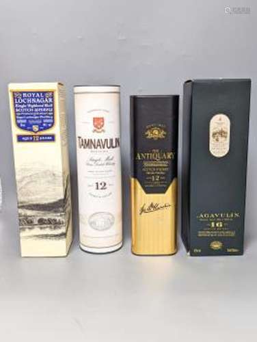 Four assorted bottles of whisky including Lagavulin 16 year ...