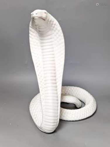 An Italian porcelain Cobra attributed to Tommaso Barbi, circ...