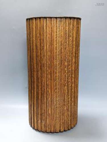 An unusual slatted oak and laminated wood stick stand 47cm