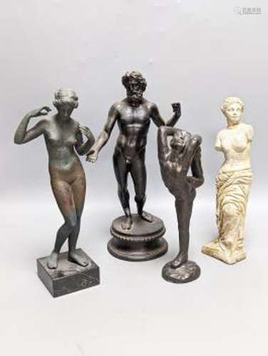 A reproduction composition classical female nude figure, tog...