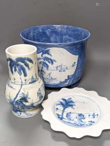 Isis pottery for Colefax and Fowler, a group of blue and whi...