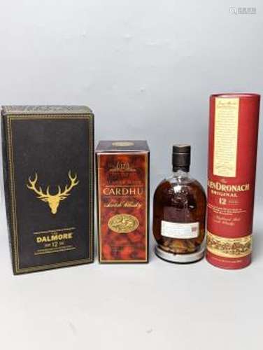 Four assorted bottle of single malt whisky including The Dal...