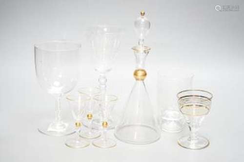 Drinking and other glassware, including an 18th wine glass w...