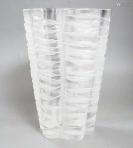 A large Lalique Senlis pattern frosted glass vase, 1959s-60s...