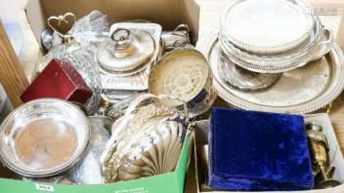 A large quantity of silver plated wares to include toast rac...