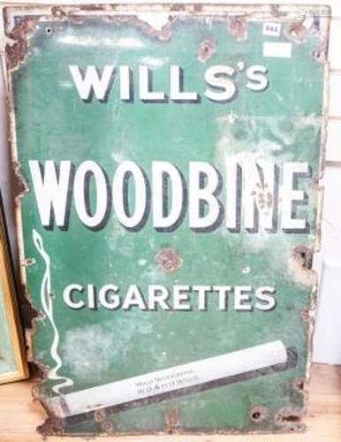 Three enamel advertising signs, one in poor condition, talle...