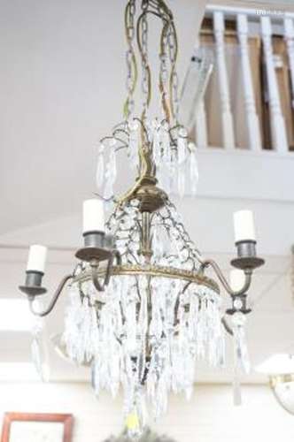 A five branch chandelier, approx height 59cm