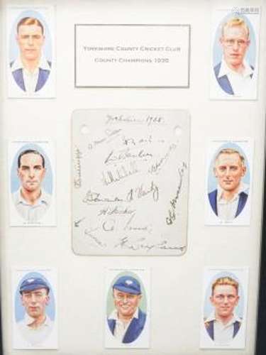 Yorkshire County Cricket team county champions 1935, set of ...