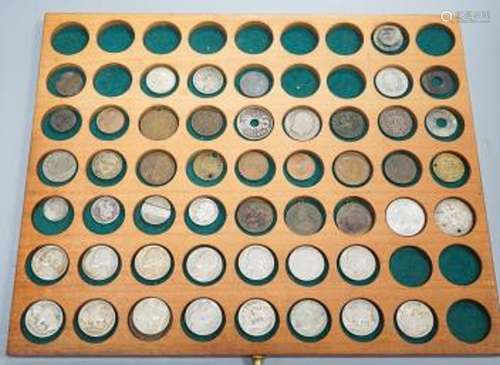 A coin collection in a coin collector's case, 30 x 26 x 17cm