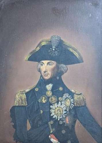 English School, oil on board, Portrait of Admiral Lord Nelso...