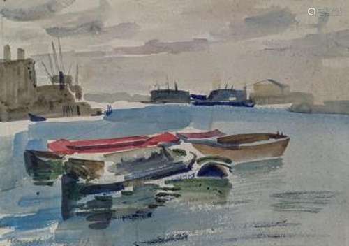 Kenneth Green (1916-1973), watercolour, View of along The Th...