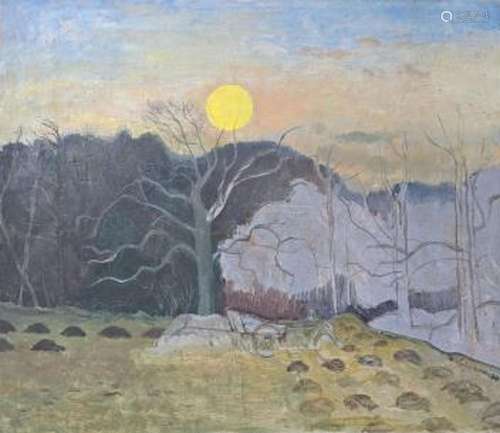 Henry James Neave (1911-1971), oil on board, Moonlit landsca...