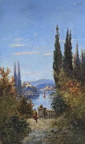 H. Waldeck c.1900, pair of oils on canvas, Lake Como and Lak...