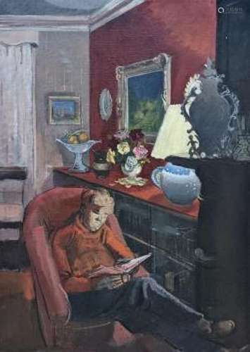 Henry James Neave (1911-1971), oil on canvas, Interior with ...