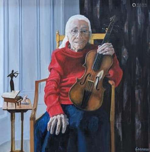 Goodwin oil on canvas, portrait of the violinist Joan Spence...