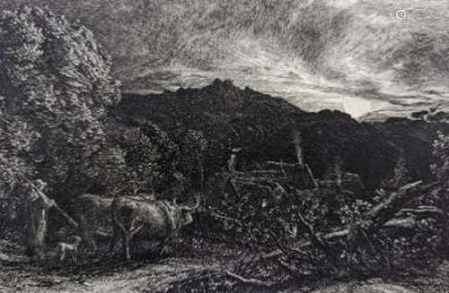 Samuel Palmer (1805-1881), etching, The Herdsman, c.1858, pl...