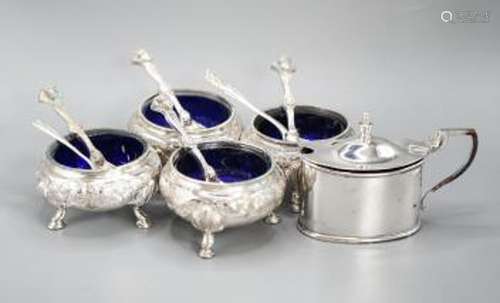 A set of four Victorian silver bun salts, Sheffield, 1869 an...