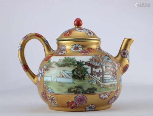 A Chinese Famille Rose Porcelain Teapot