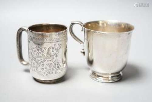 An Edwardian engraved silver christening mug, Chester, 1906,...