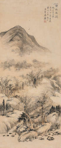 潘鼐（1908～?） 庚辰（1940年）作 仿古山水 立轴 水墨纸本