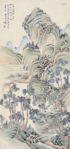 王翚（1632～1717）（款） 青绿山水 立轴 设色纸本