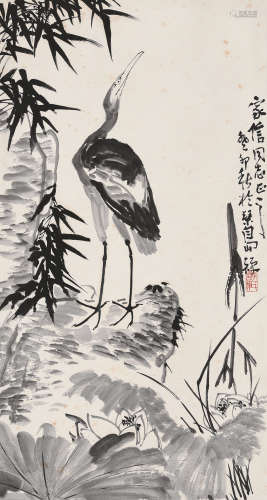 李苦禅（1898～1983） 癸卯（1963年）作 水墨花鸟 立轴 水墨纸本