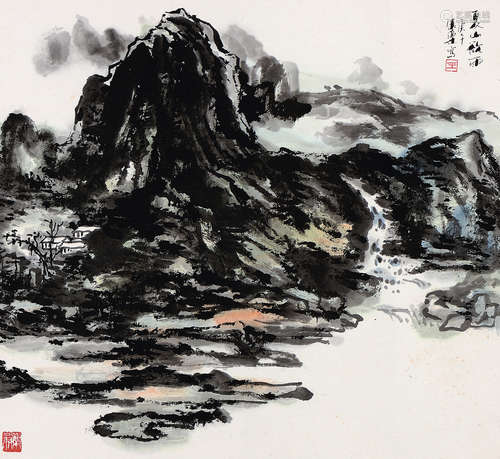 王康乐（1907～2006） 庚午（1990年）作 夏山欲雨 镜心 设色纸本