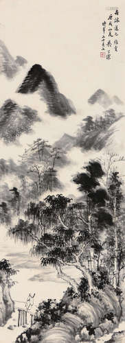 吴华源（1893～1972） 庚戌（1970年）作 山水 立轴 水墨纸本