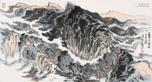 陆俨少（1909～1993） 山水 镜心 设色纸本