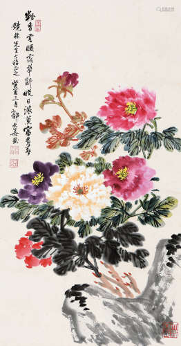 郁文华（1921～2014） 癸酉（1993年）作 富贵花开 立轴 设色纸本