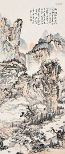 俞剑华（1895～1979） 丙子（1936年）作 山水 立轴 设色纸本