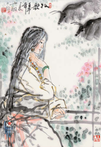 吴山明（1941～2021） 壬午（2002年）作 牧歌 镜心 设色纸本