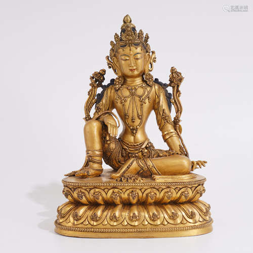 Gilt-Bronze Figure of Bodhisattva