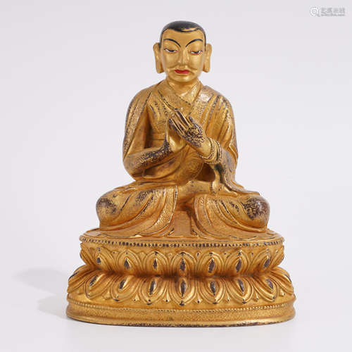 Gilt-Bronze Figure of Guru