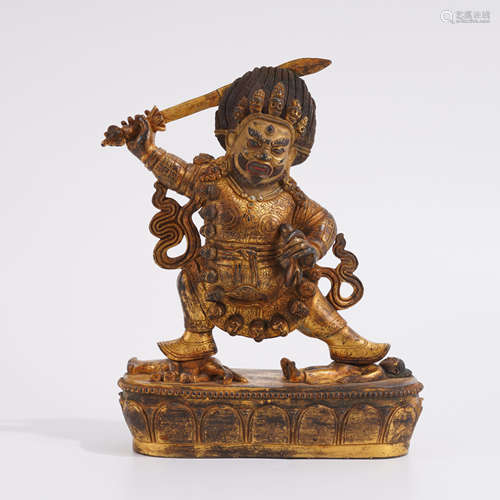 Gilt Bronze Figure of Mahakala