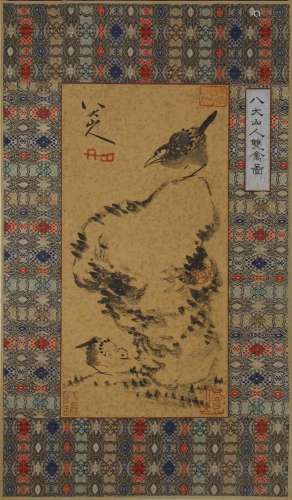 CHINESE INK PAINTING OF PERCHED BIRD, BADA SHANREN