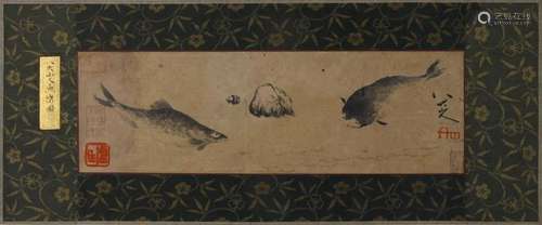 HORIZONTAL INK PAINTING OF FISH, CUI BAI