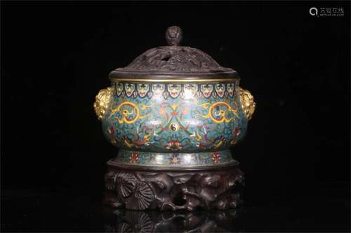 A Chinese Cloisonne Incense Burner