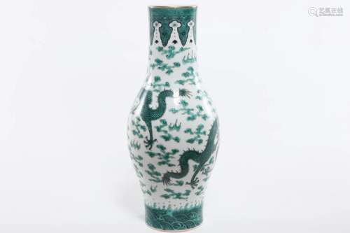 A DOUCAI DRAGON OLIVE VASE