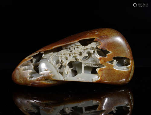 Qing Dynasty Jade Landscape Boulder