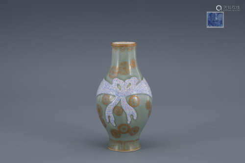 Pale Green Gilt Emblem Vase