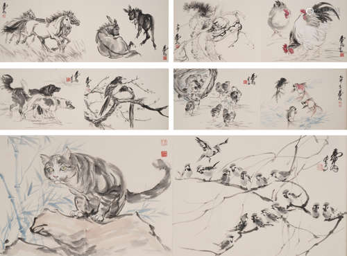 Chinese Animals Painting Album by Huang Zhou