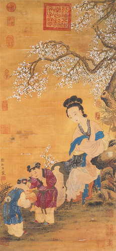 Chinese Figure Handscroll by Liu Songnian