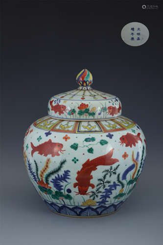 Jiajing Wucai Fish Jar